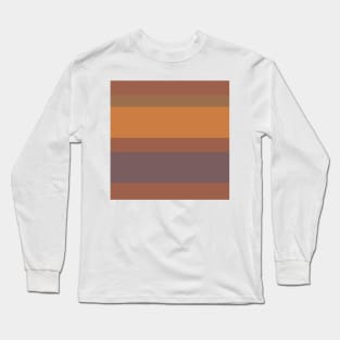 A singular transfusion of Carolina Blue, Mocha, Deep Taupe, Earth and Dull Orange stripes. Long Sleeve T-Shirt